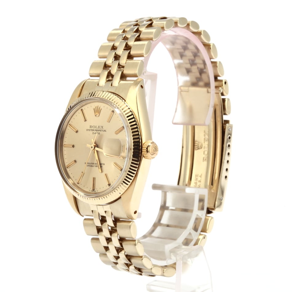 Pre-Owned Rolex Date 1503 Yellow Gold Oval Link Band