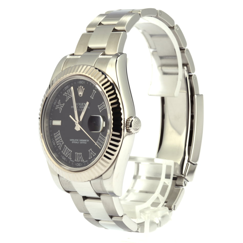Pre-Owned Rolex Datejust II Ref 116334 Black Roman Dial