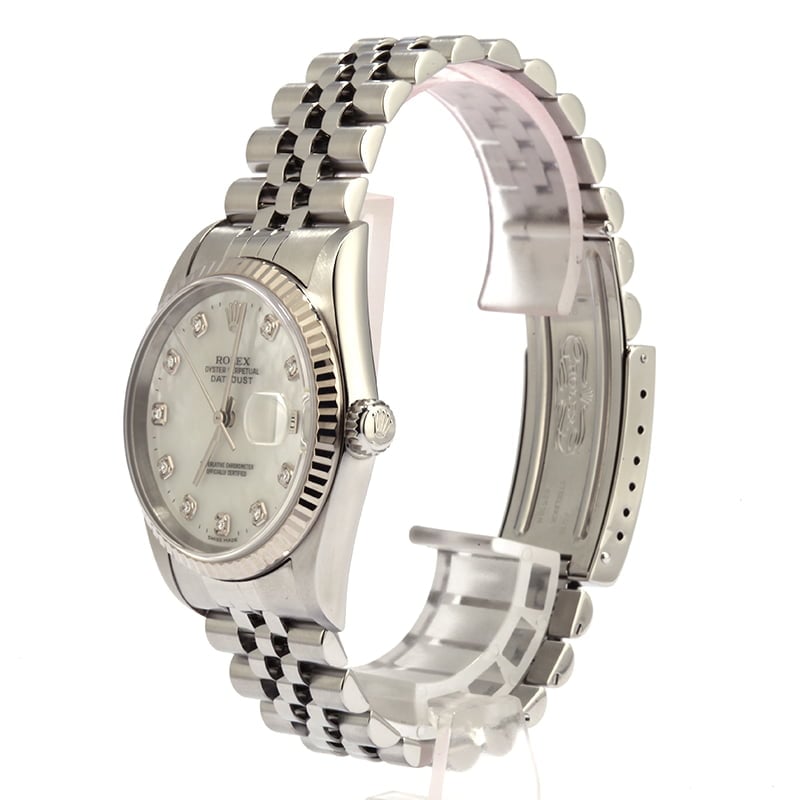 Rolex Datejust 16234 MOP Diamond Dial T