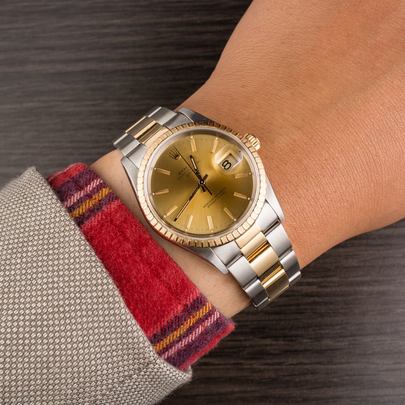 Pre Owned Rolex Date 15223 Champagne Dial T