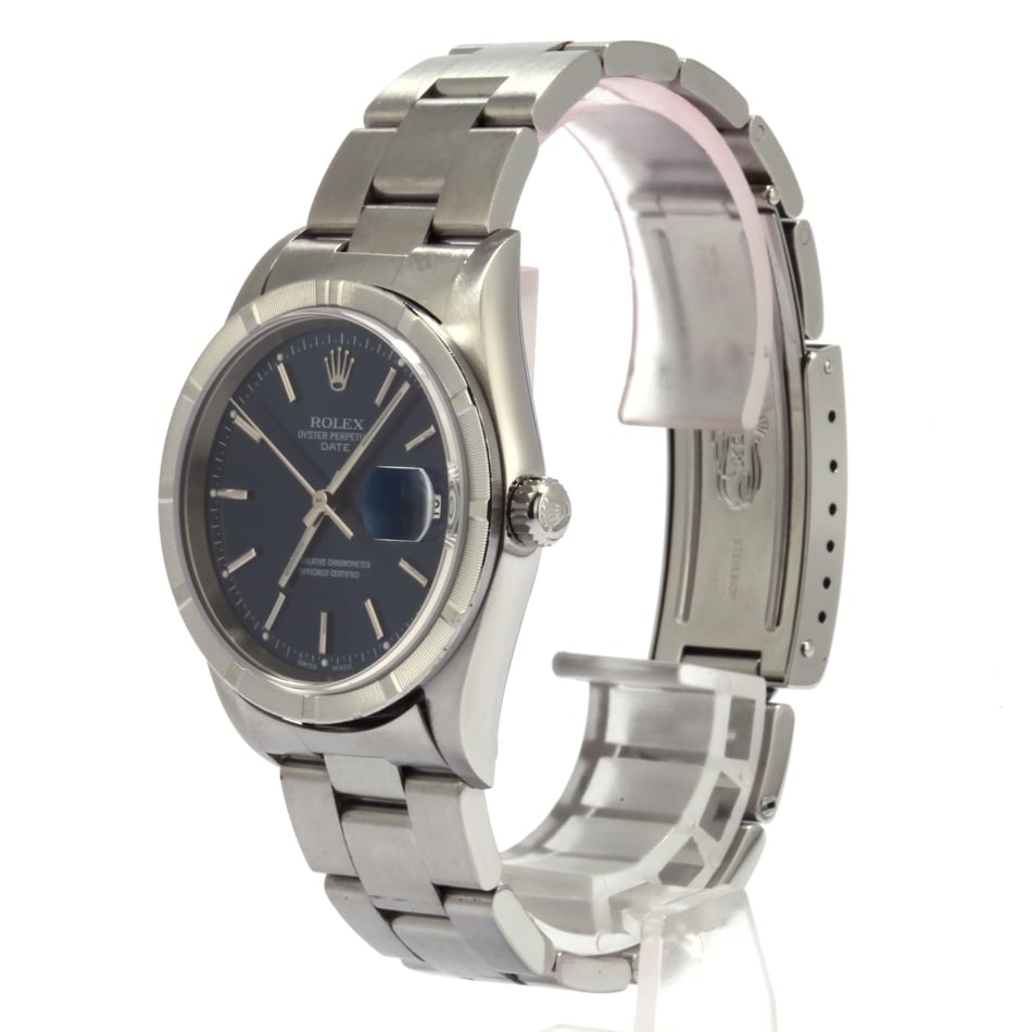 Pre Owned Rolex Date 15210 Blue Index Dial T