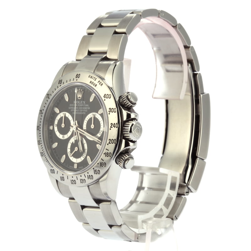 Pre Owned Rolex Daytona Steel 116520 Black Luminous Dial