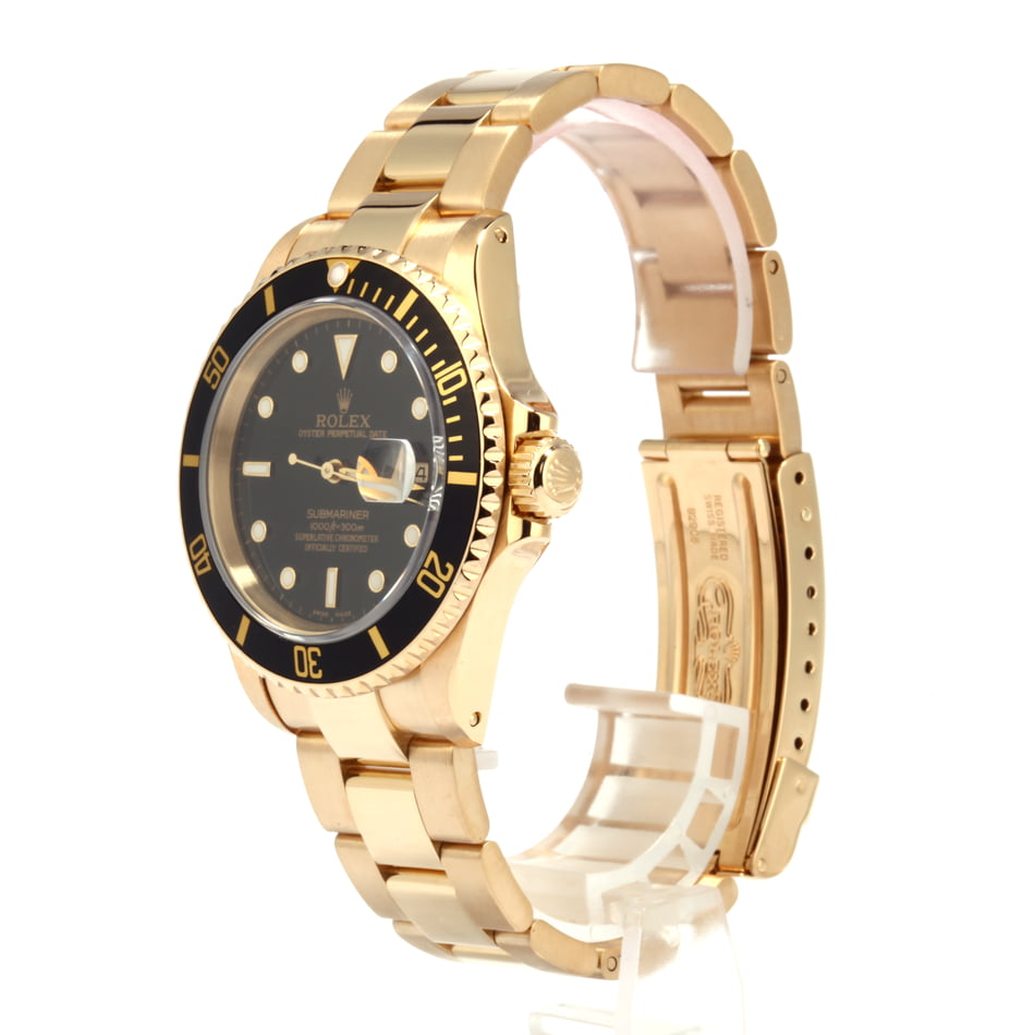 Used Rolex Submariner 16618 Yellow Gold Oyster