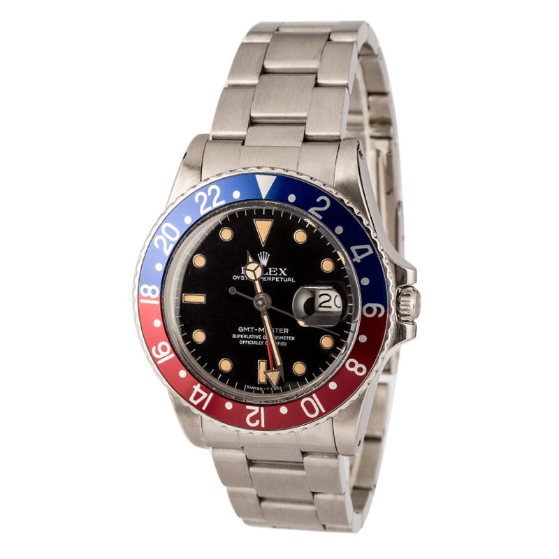 Pre-Owned Rolex Pepsi GMT-Master 16750 Stainless Steel