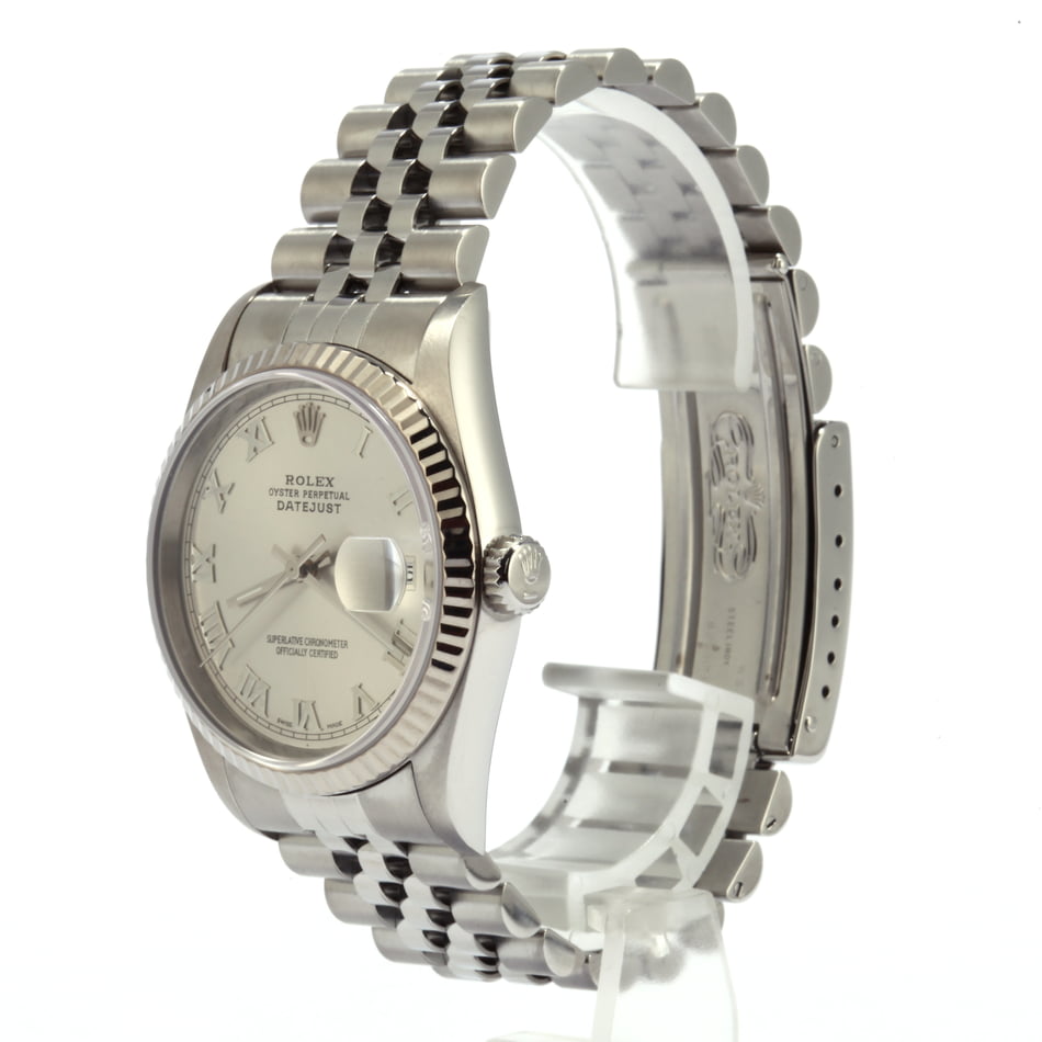 Pre-Owned Rolex Datejust 16234 Rhodium Roman