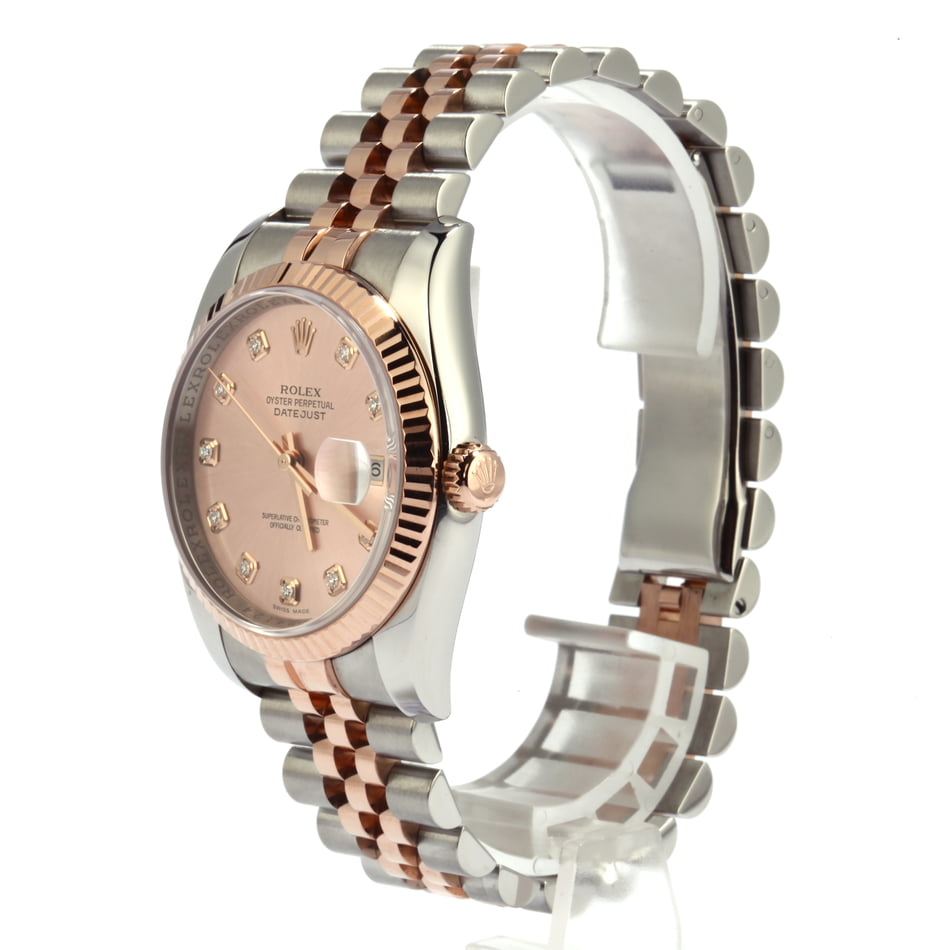 Rolex Two Tone Datejust 116231 Pink Diamond Dial