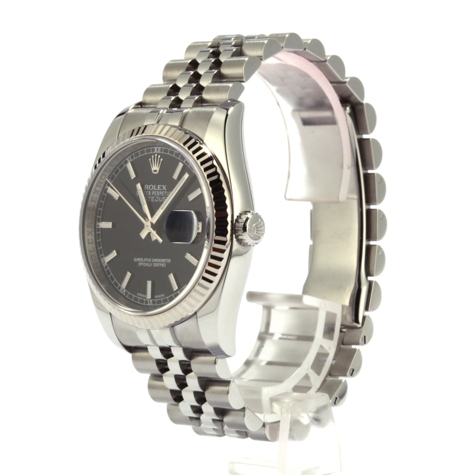 Used Rolex Datejust 116234 Black Dial Roulette Date Wheel