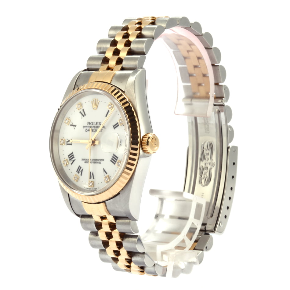 PreOwned Rolex Datejust 16233 White Diamond Roman Dial T