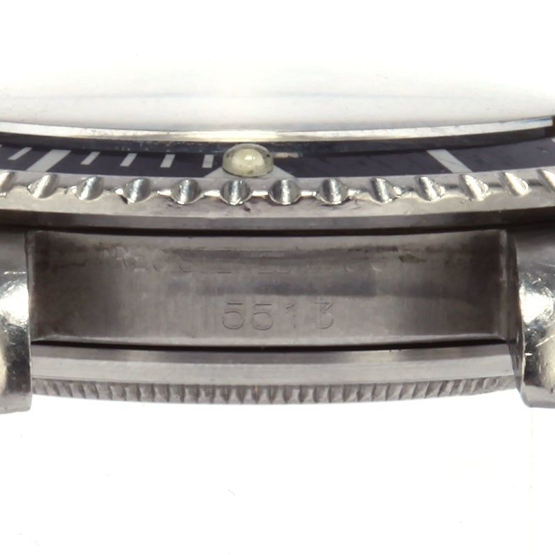 Vintage Rolex Submariner 5513 Stainless Steel Black Dial