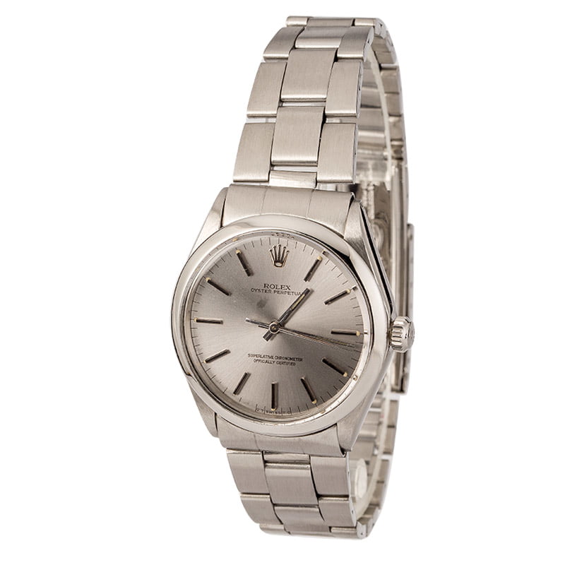 Pre-Owned Rolex Oyster Perpetual 1002 Silver Index Dial