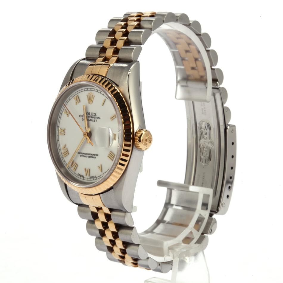 Used Rolex Two Tone Datejust 16233 White Dial