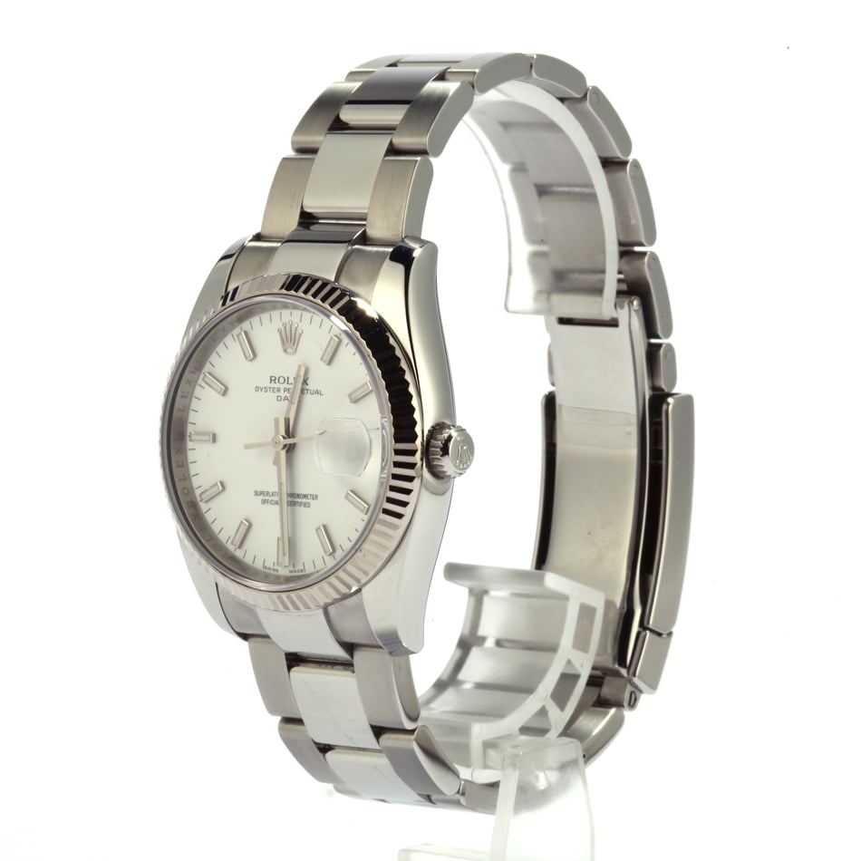 Pre-Owned Rolex Date 115234 White Index Dial