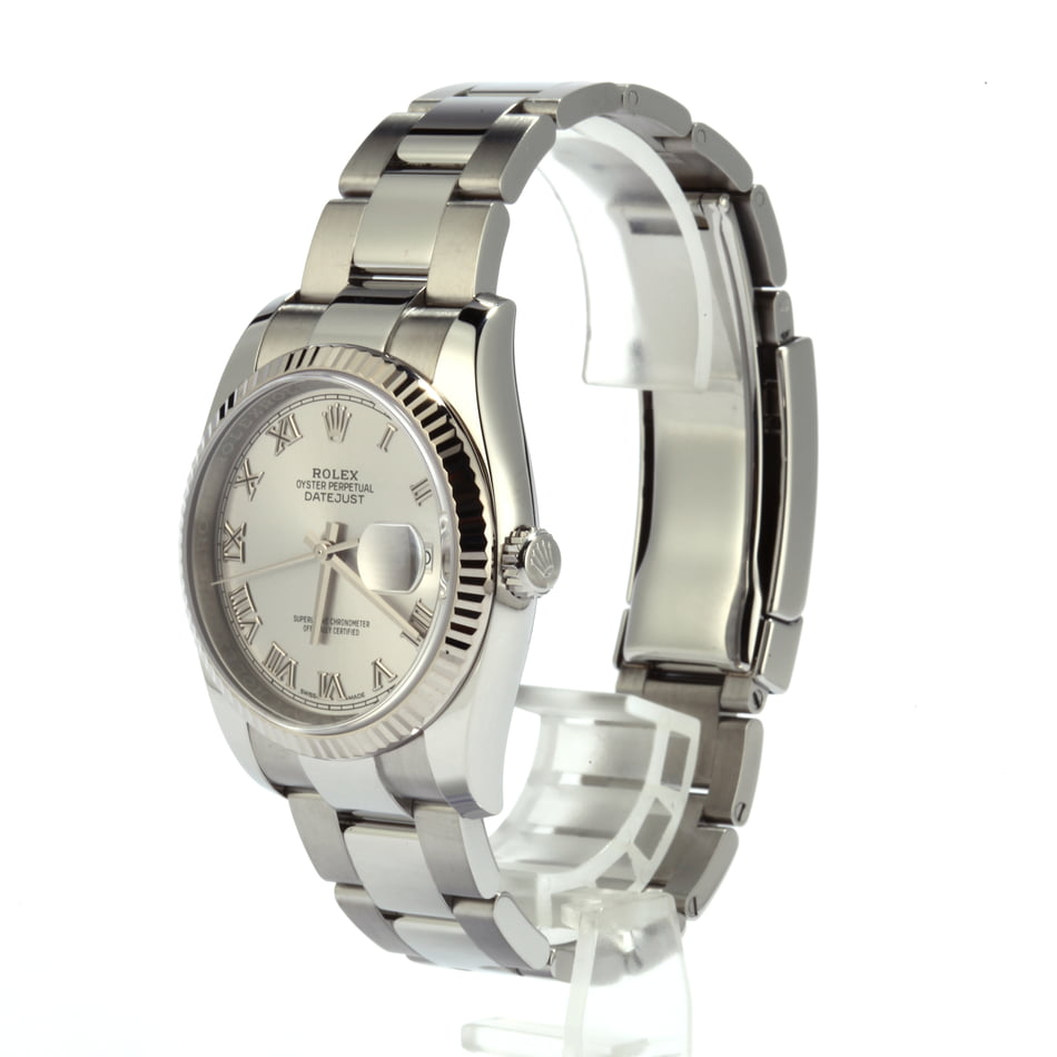 Pre-Owned Rolex Men's Datejust 116234 Rhodium Roman Dial