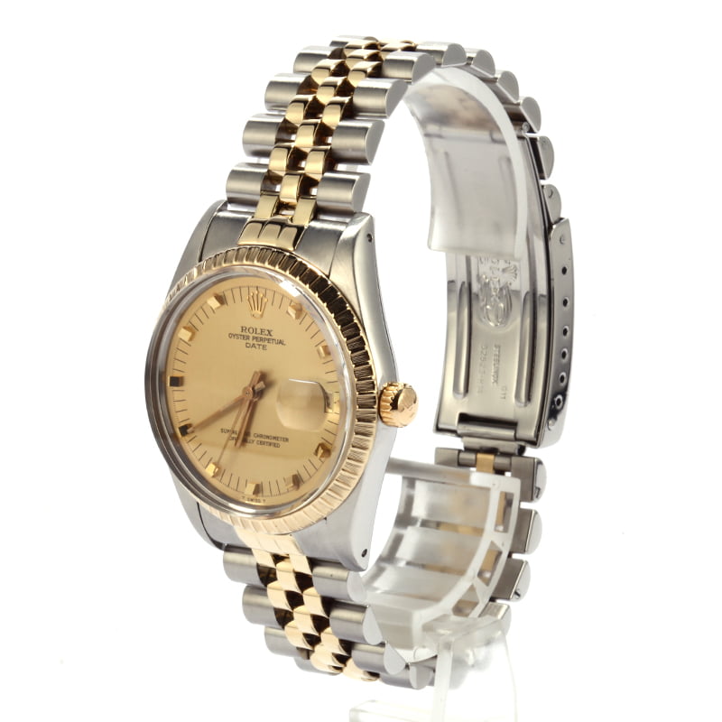 Used Rolex Two Tone Date 15053 Champagne Dial T