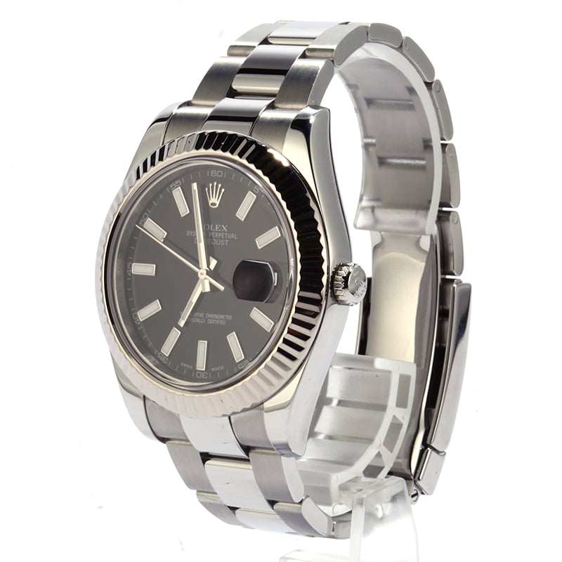 Used Rolex Datejust II Ref 116334 Black Luminous Dial T