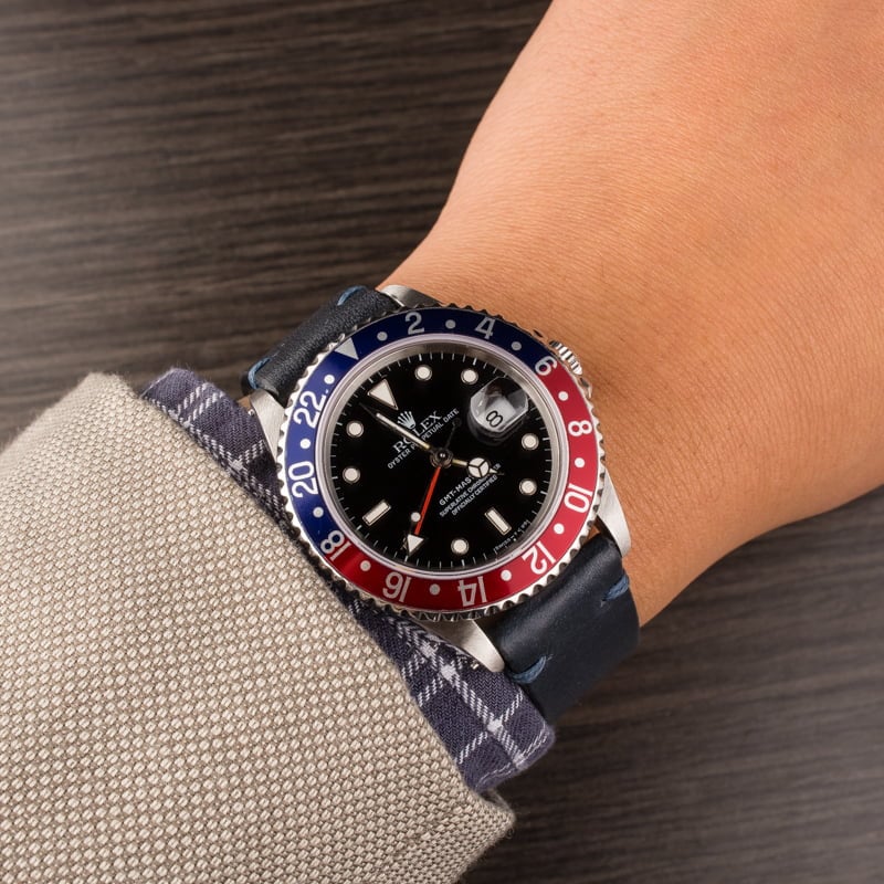 Pepsi Rolex GMT 16710 Leather Strap