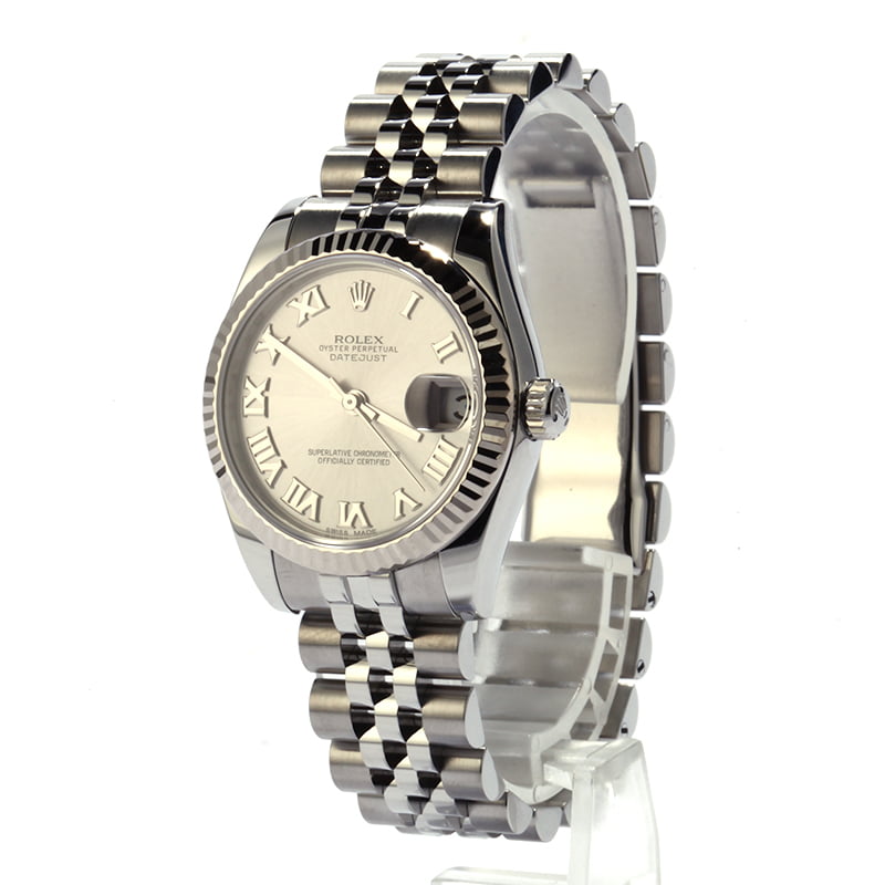 Mid-Size Rolex Datejust 178274 Rhodium Dial