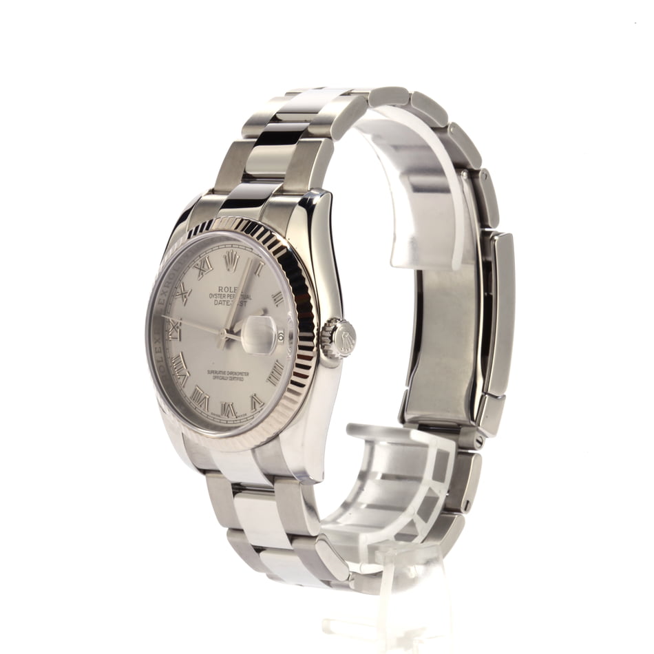 Pre Owned Rolex Steel Datejust 116234 Roman Rhodium Dial