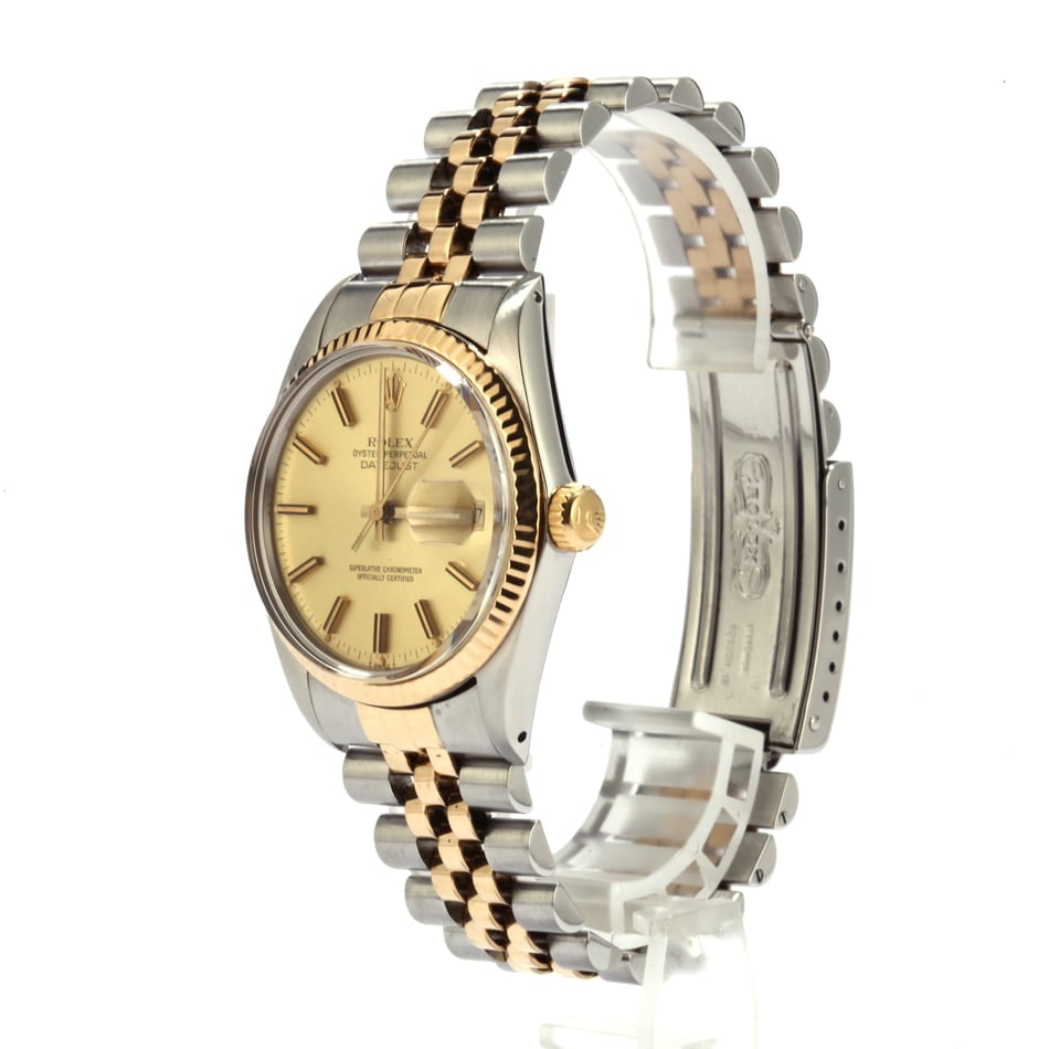 Used Rolex Two Tone Datejust 16013 Champagne Dial 36MM Watch