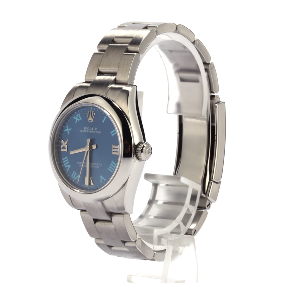 Rolex Steel Oyster Perpetual 177200 Blue Roman Dial