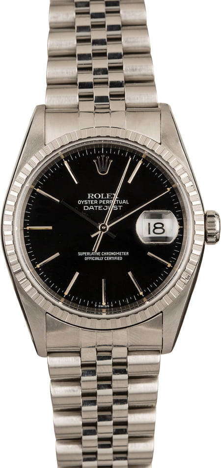 Pre-Owned Rolex Datejust 16220 Black Dial 36MM