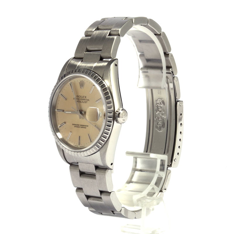 Rolex Datejust 16220 Silver Dial Steel Oyster