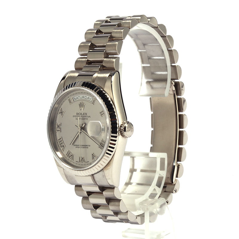 Pre-Owned Rolex President 118239 White Roman Dial
