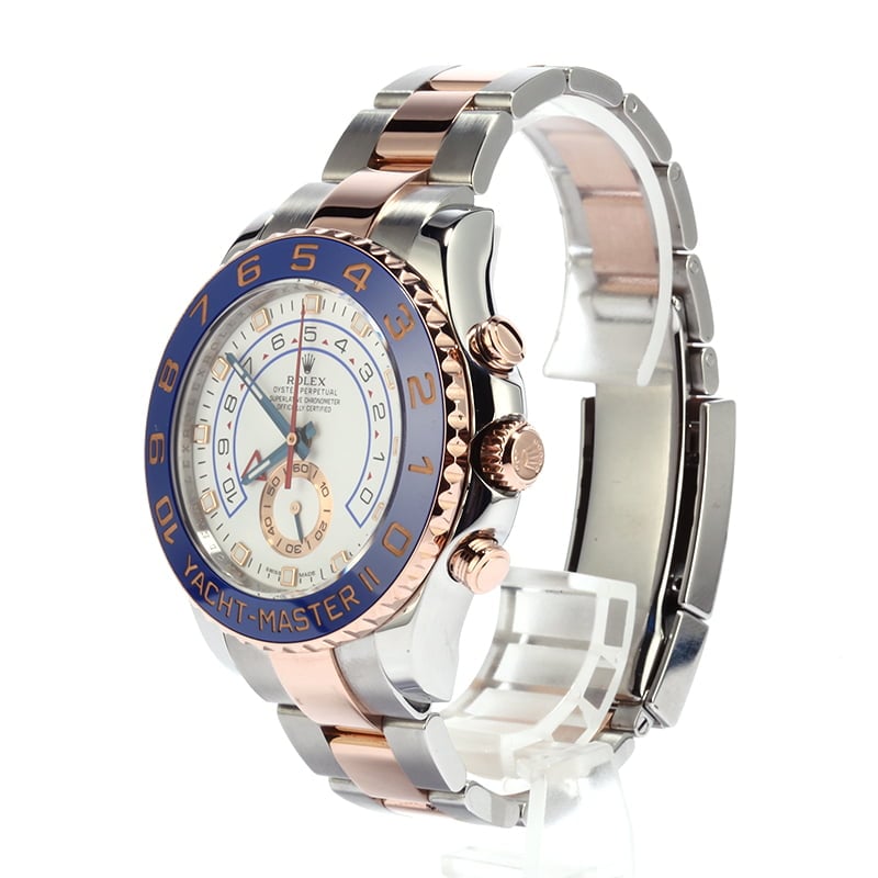 ROLEX 44mm 18kt Rose Gold & Stainless Steel YachtMaster II Blue Hands –  Sant Blanc