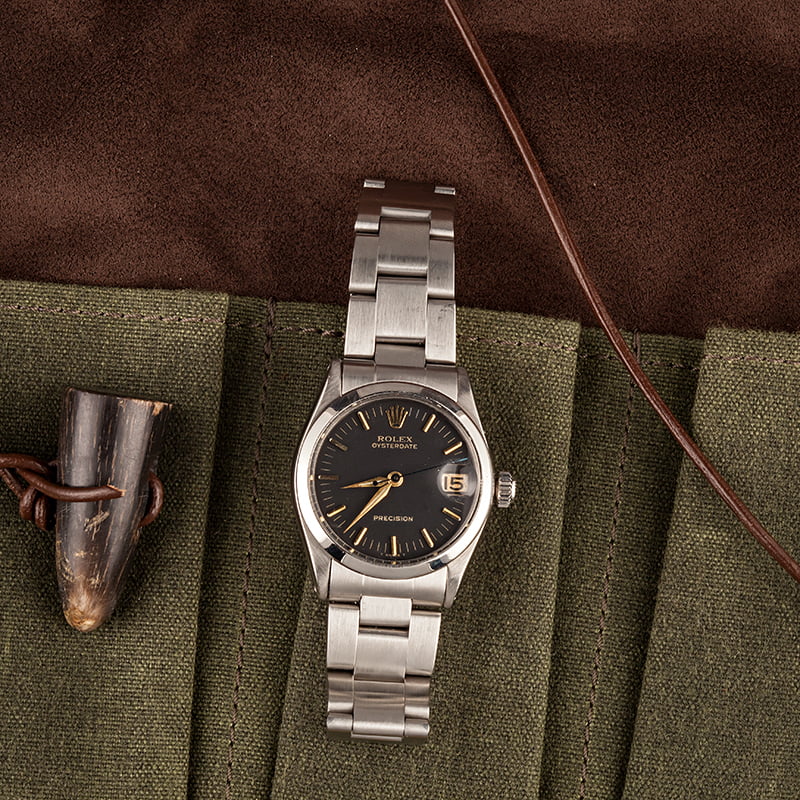 Pre-Owned Rolex OysterDate 6694 Black Dial