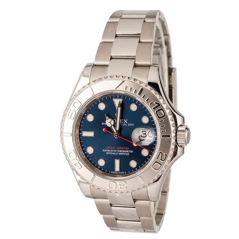 Rolex Platinum Yacht-Master Blue 116622 Mens Watch
