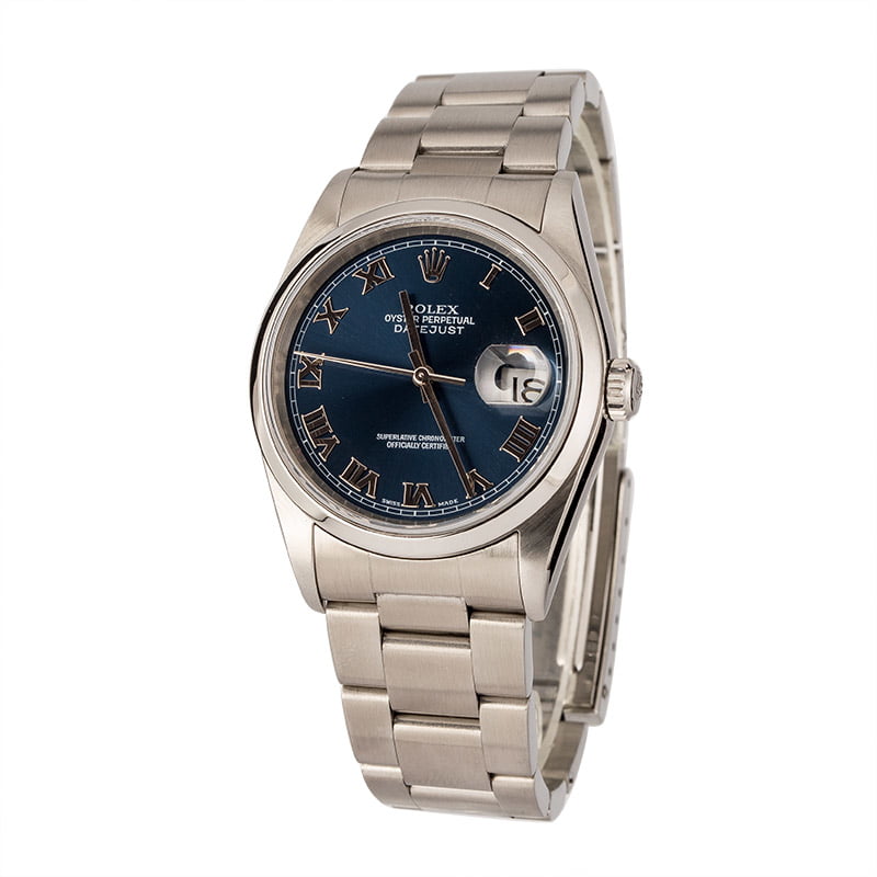 Rolex Datejust 16200 Blue Roman Dial