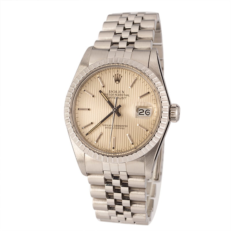 Pre-Owned Rolex Datejust 16030 Silver Tapestry Dial