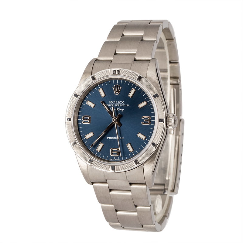 Pre-Owned Rolex Air-King 14010 Blue Dial