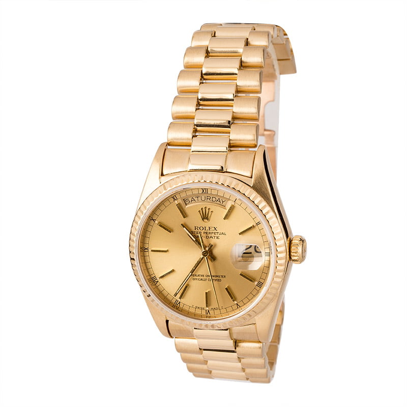 Pre-Owned 36MM Rolex President 18038 Champagne