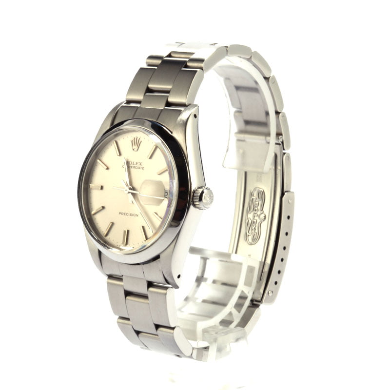 Pre-Owned 34MM Rolex Oysterdate 6694 Silver Dial