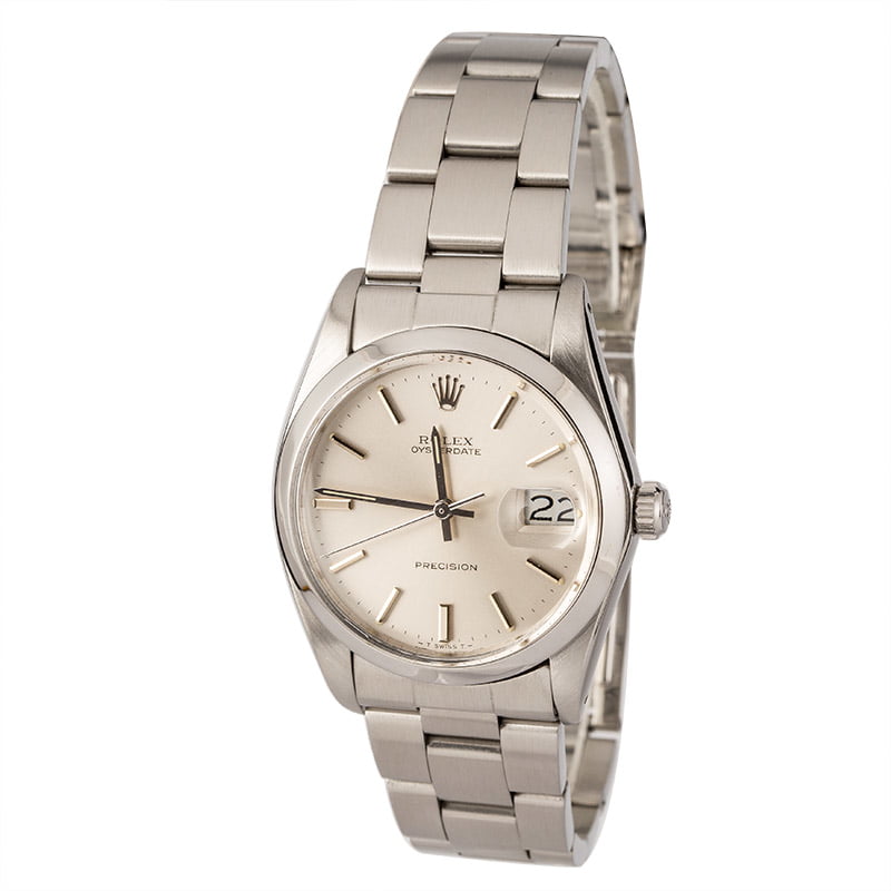 Pre-Owned 34MM Rolex Oysterdate 6694 Silver Dial
