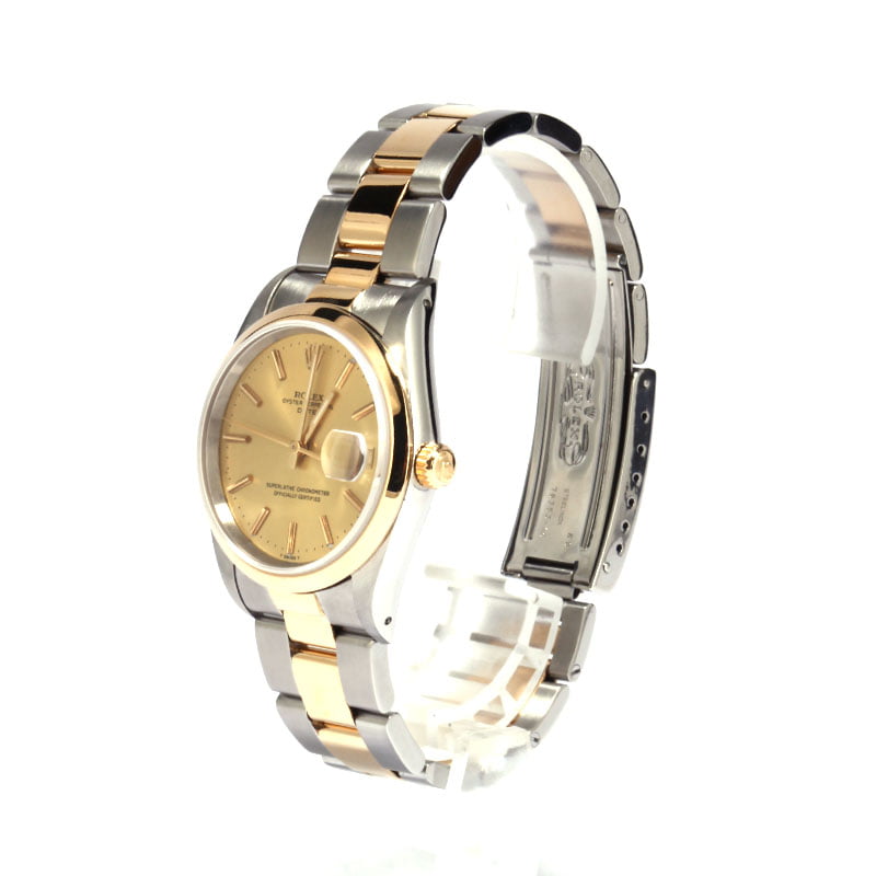 Pre Owned Rolex Two Tone Date 15203 Champagne Dial