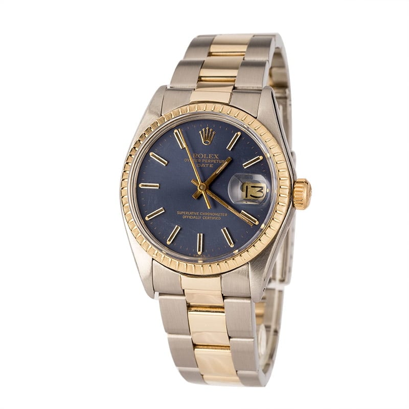 Pre-Owned Rolex Oyster Date 1505 Blue Index Dial