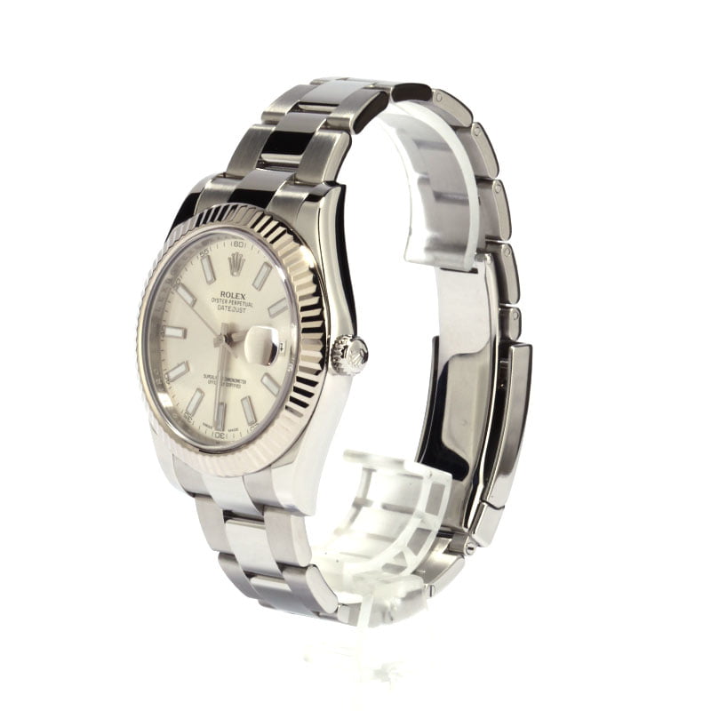 Men's Rolex 116334 SSO Datejust Silver Dial