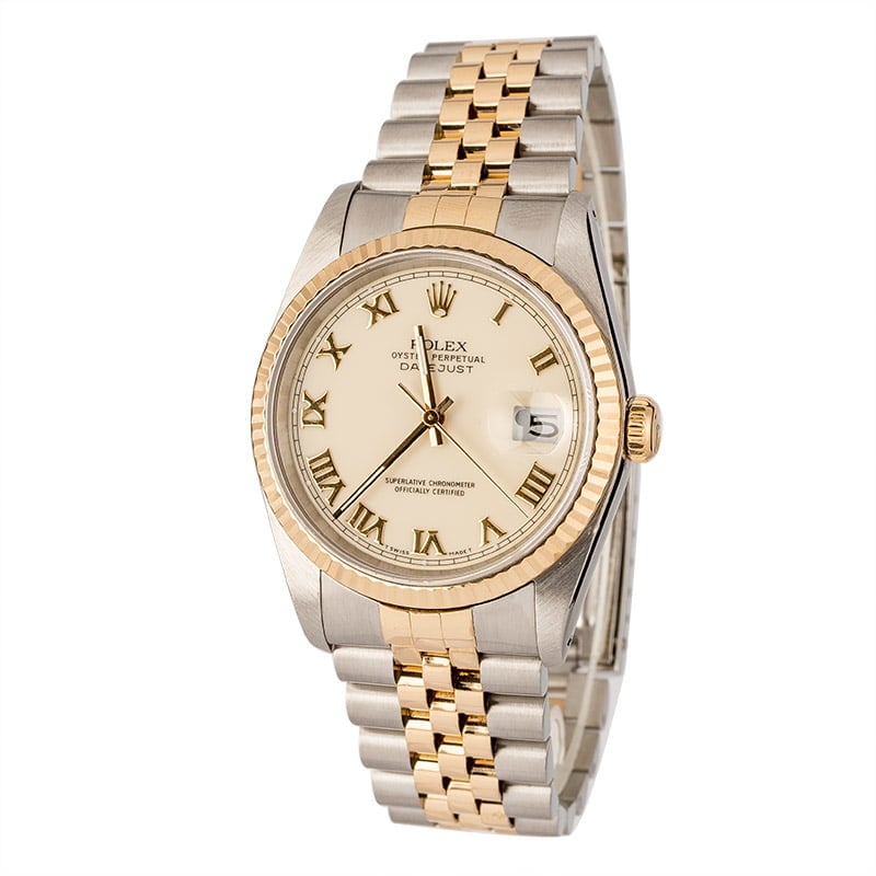 Pre-Owned Rolex Datejust 16233 Ivory Roman Dial