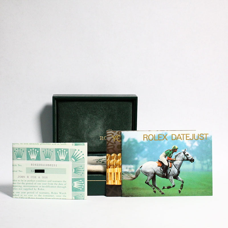 Rolex Datejust 16220 Silver Index Tapestry Dial