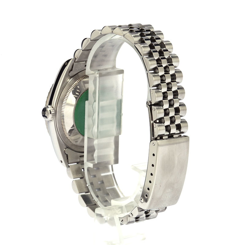 Rolex Datejust 16220 Silver Index Tapestry Dial