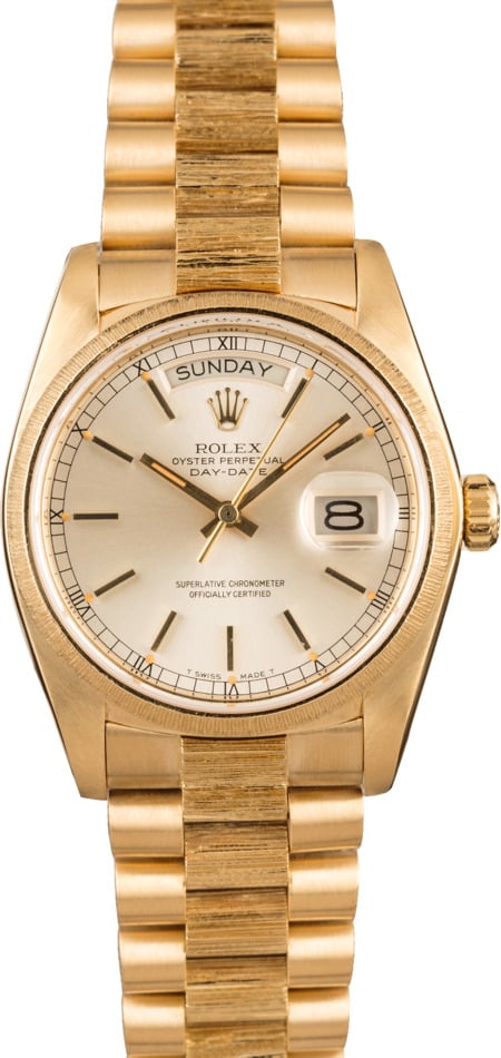 Pre-Owned Bark Finish Rolex President 18078