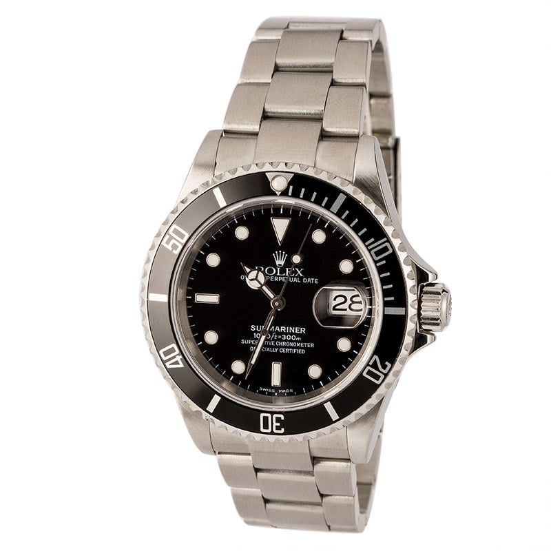 Rolex Submariner 16610 No Holes Watch