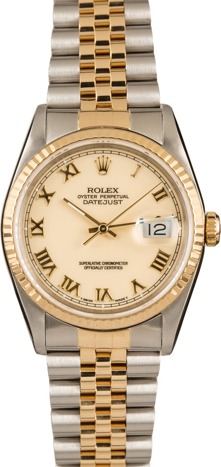Pre-Owned Rolex Datejust 16233 Ivory Roman