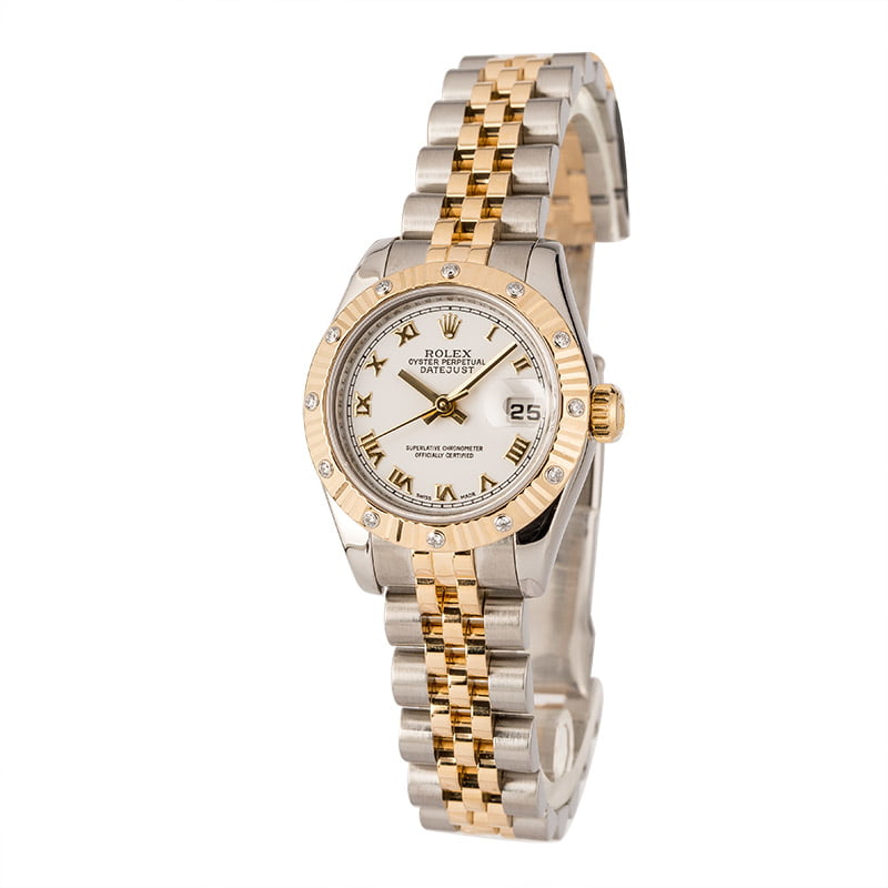 Used Rolex Ladies Datejust 179313 Roman White