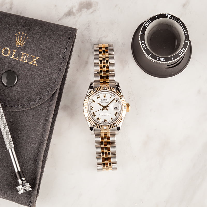 Used Rolex Ladies Datejust 179313 Roman White