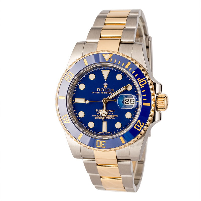 Pre-Owned Rolex Submariner 116613 Matte Blue Dial T