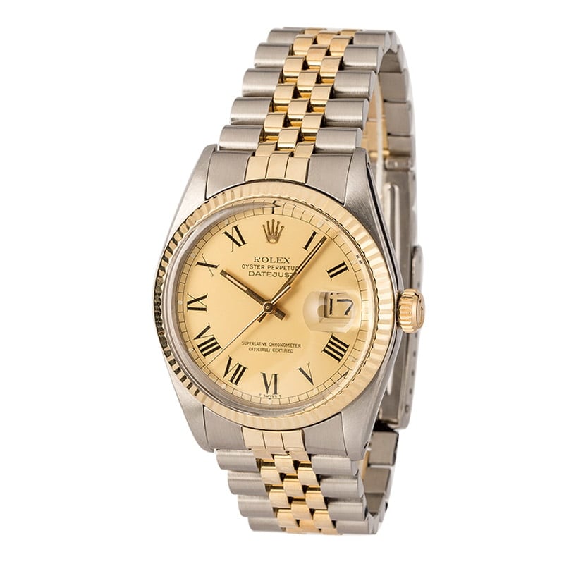 Pre-Owned Mens Rolex Datejust 16013 Champagne Buckley Dial