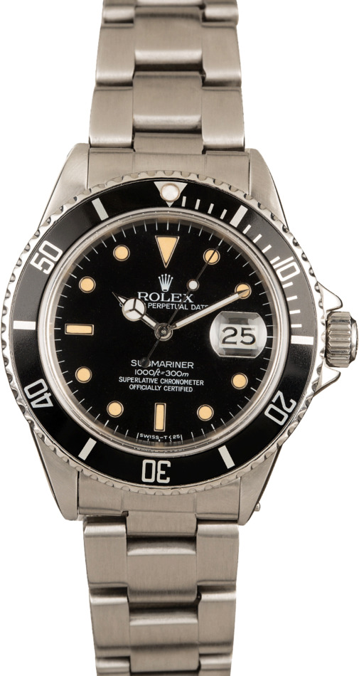 Pre-Owned 40MM Rolex Submariner 16800 Steel